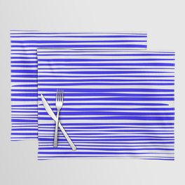 Natural Stripes Modern Minimalist Pattern in Electric Blue Placemat