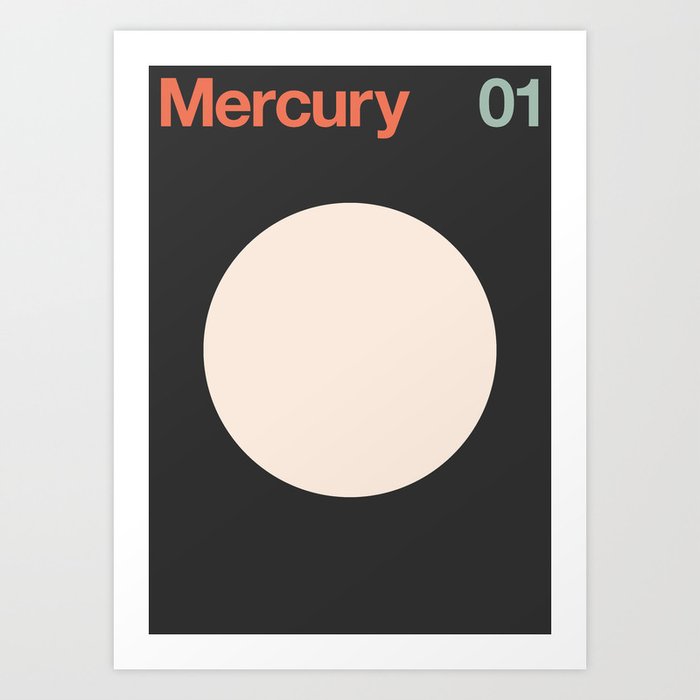 Mercury 01 - Minimal Planets Art Print