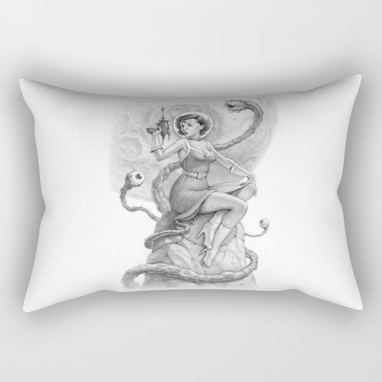 Astro Babe B&W Rectangular Pillow