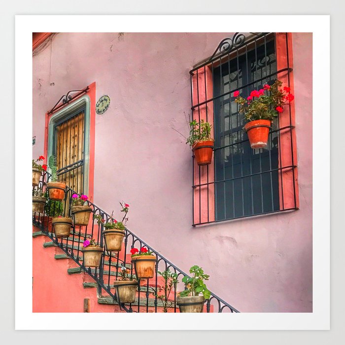 Mexico Photography - Mexican Apartment With Beautiful Flowers Art Print