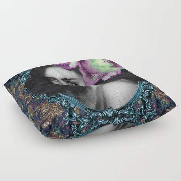 Flower Ladies Collection oi1 -63 Contemporary Eclectic Modern Victorian Digital Artwork Floor Pillow