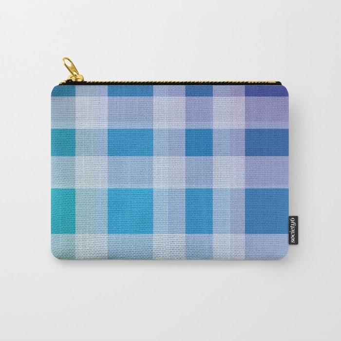 Green, Blue, Purple Plaid Carry-All Pouch