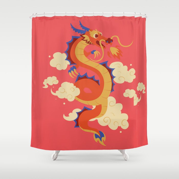 Pink Dragon Shower Curtain