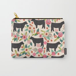 Show Steer cattle breed floral animal cow pattern cows florals farm gifts Carry-All Pouch
