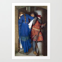 Hellelil and Hildebrand, the Meeting on the Turret Stairs" by Frederic William Burton. Art Print