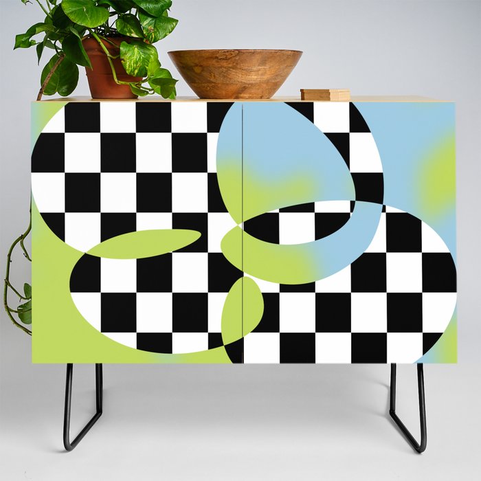 Abstract Shapes on Liquid Colors 2.0 Credenza