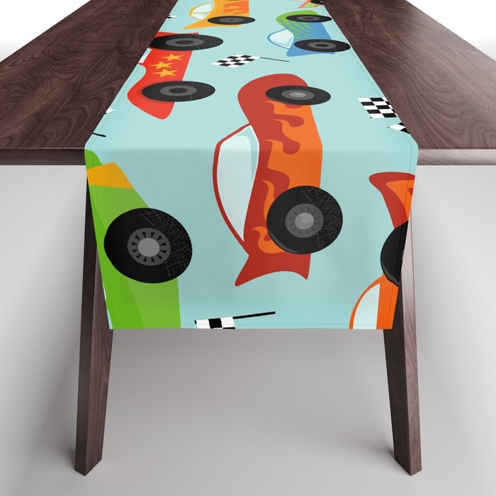 Colorful Race Cars Table Runner