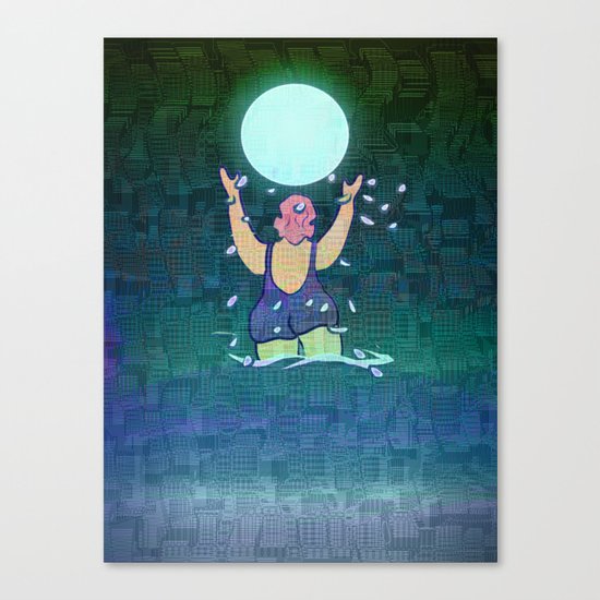 Bathing somewhere under the Moon Canvas Print