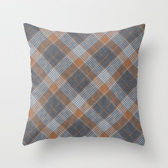 Checkered material tartan pattern textile texture background Irish style design material Throw Pillow