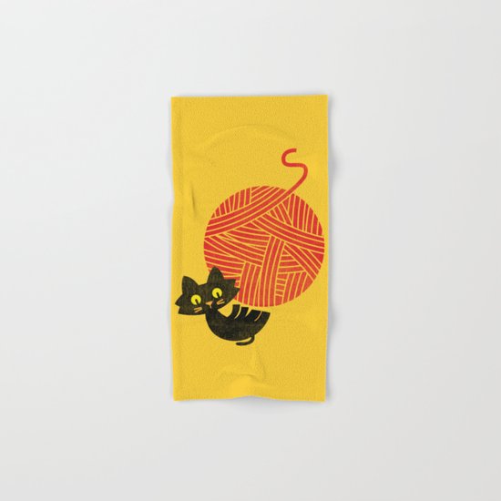 Fitz - Happiness (cat and yarn) Hand & Bath Towel