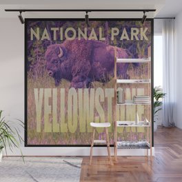 Yellowstone National Park Wyoming Buffalo Wildlife Photography Print Wall Mural