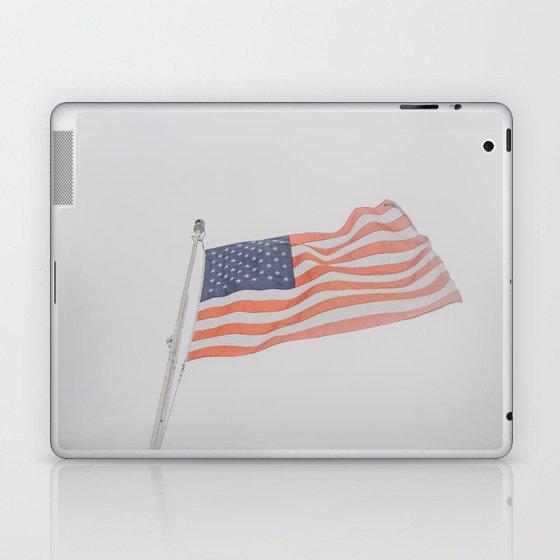 American Flag Flying off a Boat Laptop & iPad Skin