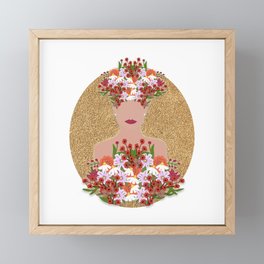 Surrounded by flowers Framed Mini Art Print