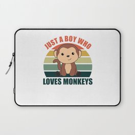 Just A Boy who loves Monkeys Sweet Monkey Laptop Sleeve