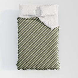 [ Thumbnail: Gray, Tan, and Dark Slate Gray Colored Lines/Stripes Pattern Duvet Cover ]