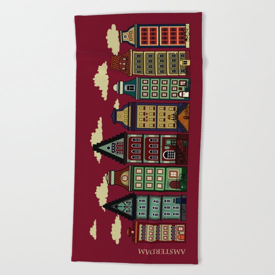 Amsterdam red Beach Towel
