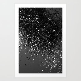 Dark Gray Black Lady Glitter #1 (Faux Glitter) #shiny #decor #art #society6 Art Print