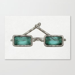 Spectacles with Green Lenses Canvas Print