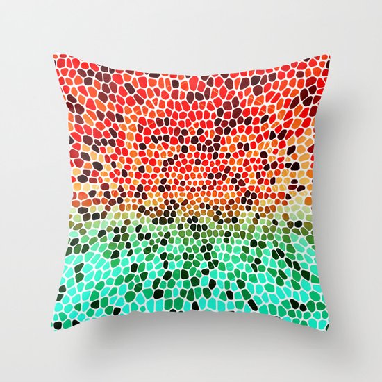 THINK MINTY ORANGE Throw Pillow