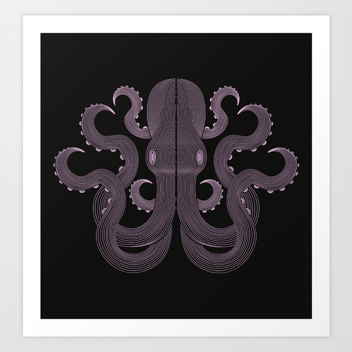 Geometric octopus Art Print