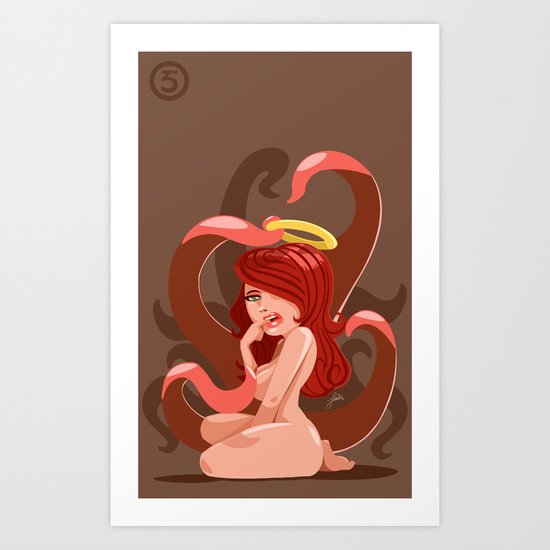 Ginger the Tangled Angel Art Print