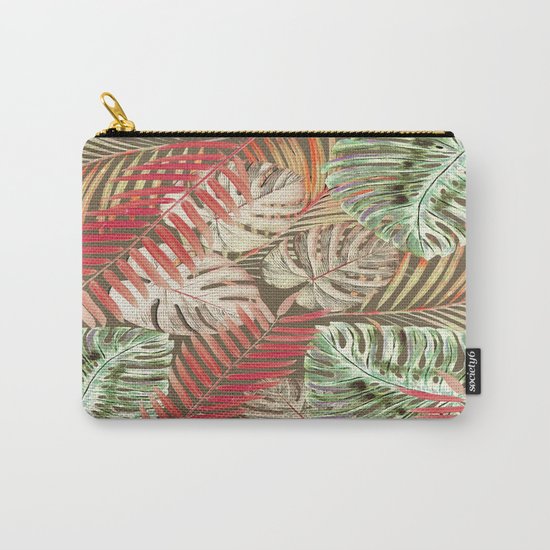Jungle Tangle Red On Brown Carry-All Pouch