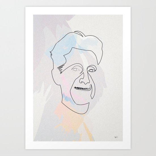 One line Georges Orwell Art Print