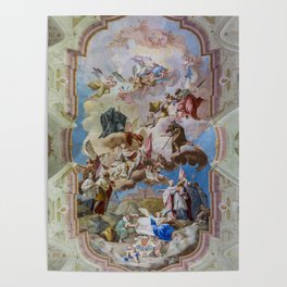 Melk Abbey Ceiling Fresco Painting Baroque Fresco Renaissance Mural  Poster