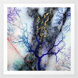 Marble through Tree Branches Art Print