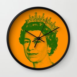 Queen Elizabeth Orange and Green Wall Clock