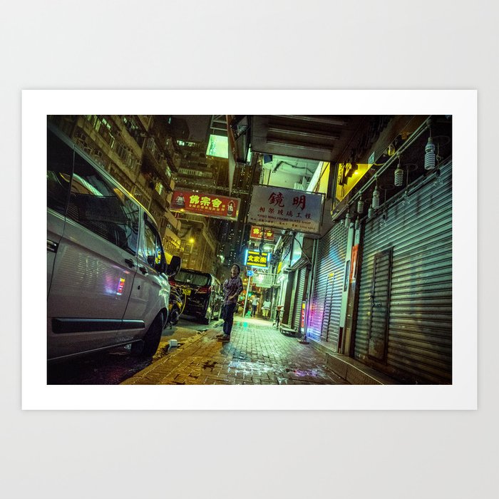 Hong Kong Night Scene Art Print