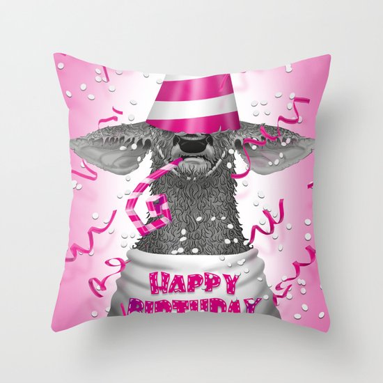 Happy birthday dear deer Throw Pillow
