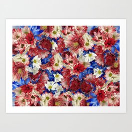Red White Blue Flora Art Print