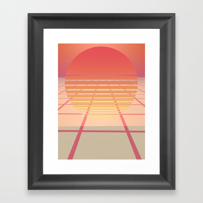 Minimal Sun Grid Framed Art Print