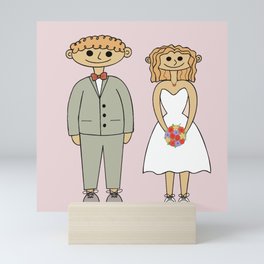 bride and groom Mini Art Print