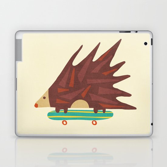 Hedgehog in hair raising speed Laptop & iPad Skin
