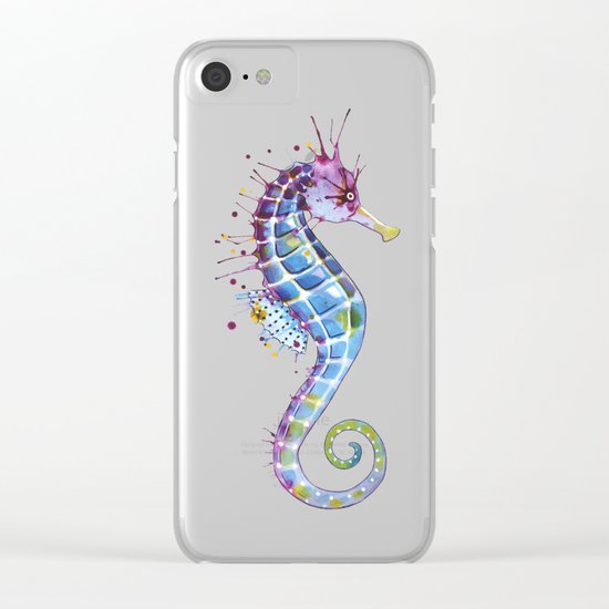 Seahorse: Purple Clear iPhone Case