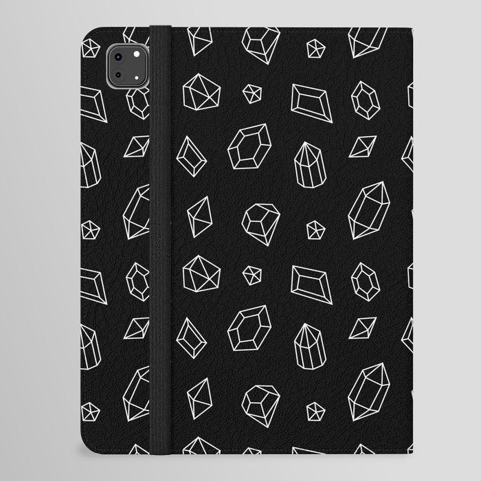 Black and White Gems Pattern iPad Folio Case