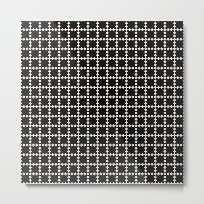 Geometric retro black pattern Metal Print