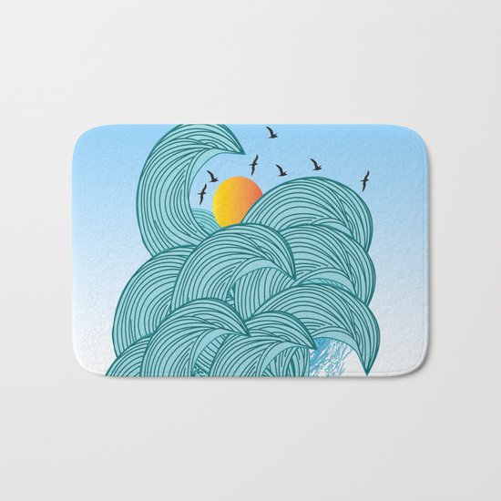 sea wave 4 Bath Mat