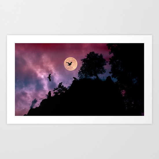 Crow meeting Art Print