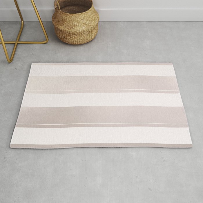 Rose Gold and Wide Pink Stripes Mix Pattern Rug