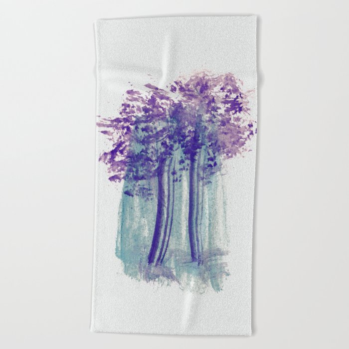 Forest Watercolor Beach Towel