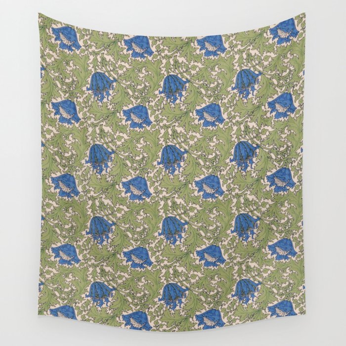 William Morris Blue Anemone  Wall Tapestry