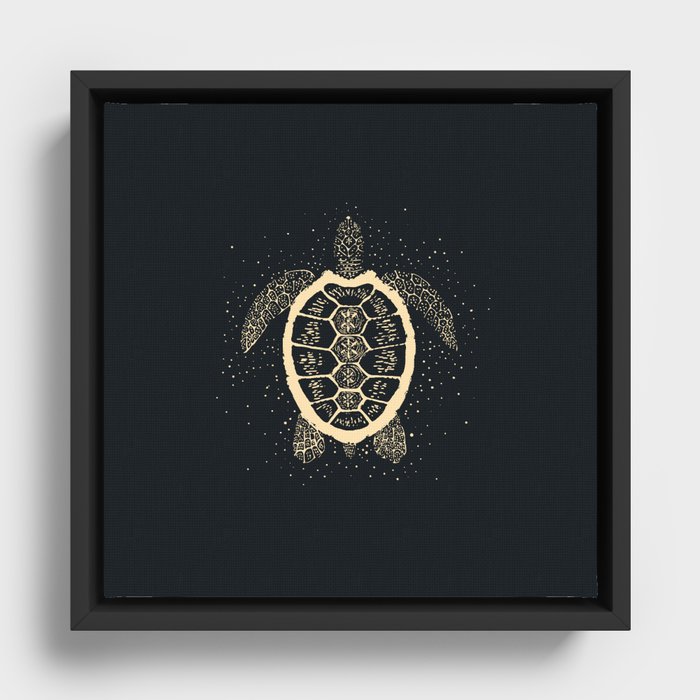Sea Turtle Totem Framed Canvas