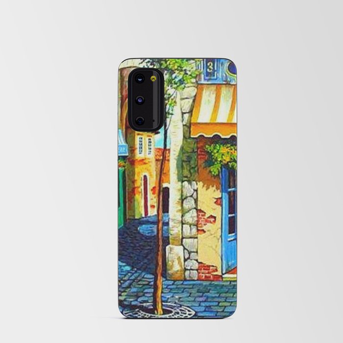 Paris Cafe, Montemartre colorful portrait painting for home decor Android Card Case