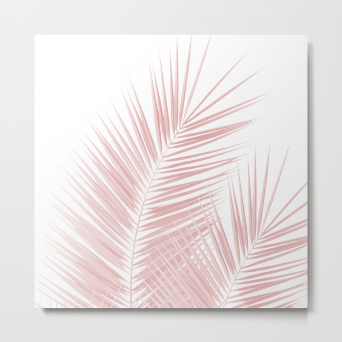 Blush Pink Palm Leaves Dream - Cali Summer Vibes #1 #tropical #decor #art #society6 Metal Print