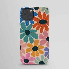 Retro Fun Floral - Rainbow color iPhone Case