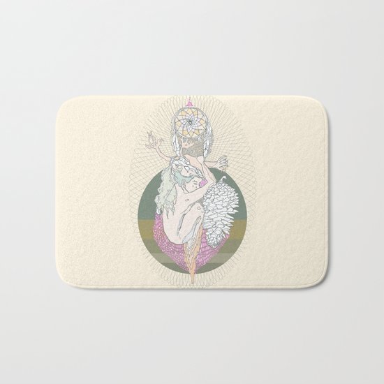 pinecone & cream Bath Mat
