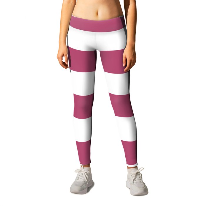 Irresistible - solid color - white stripes pattern Leggings